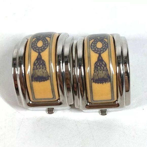 HERMES Emile Accessories Earrings Metal Silver/yellow - Picture 6 of 8